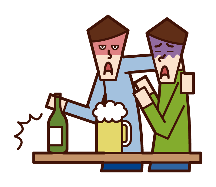 Illustration of alcohol harassment (male)