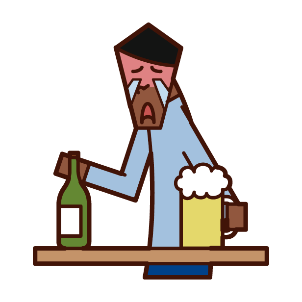 Illustration of a man drinking a drink