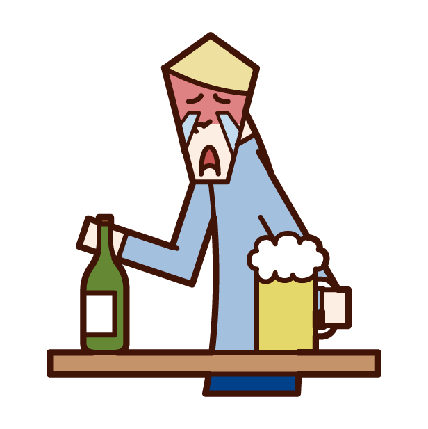 Illustration of a man drinking a drink