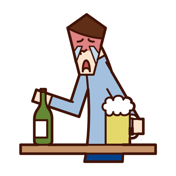 Illustration of a man drinking a drink