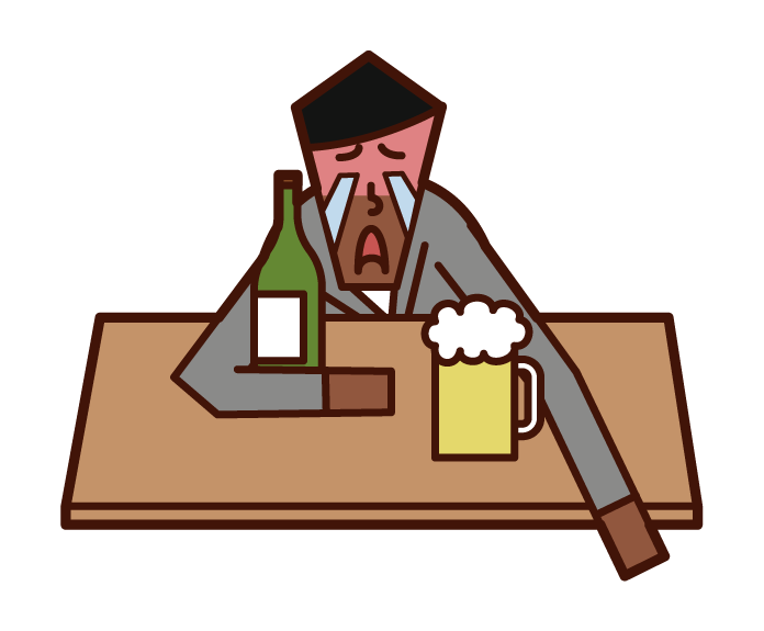Illustration of a man drinking a drink