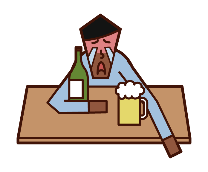 Illustration of a man drinking a drink