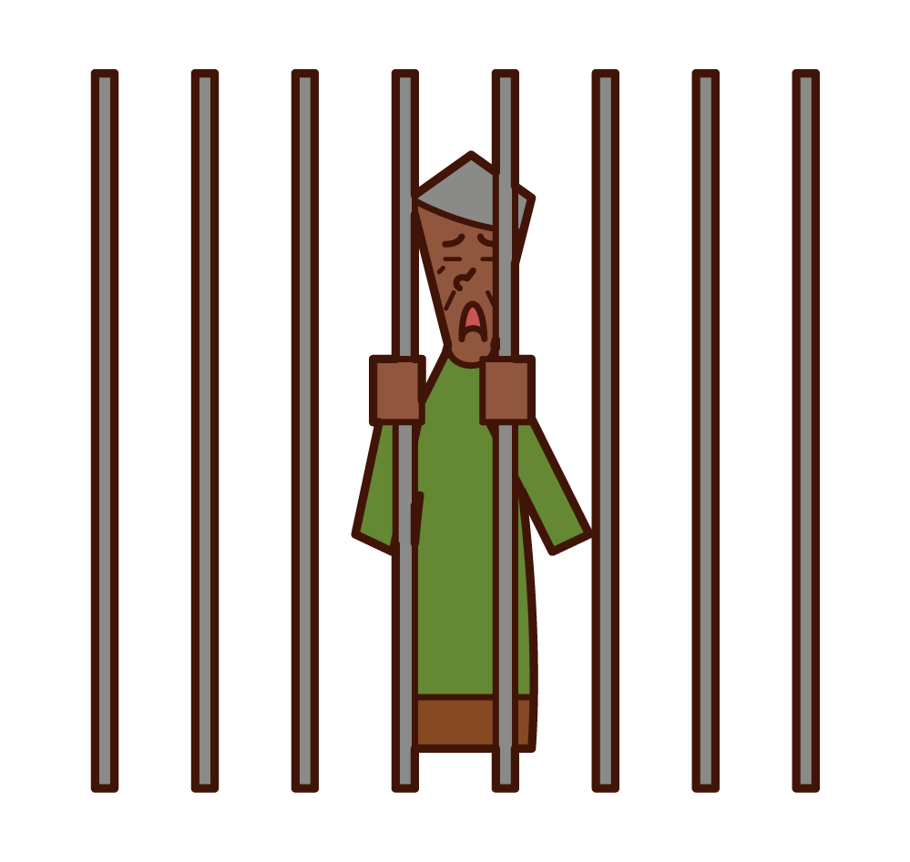 被關在監獄里的人的插圖