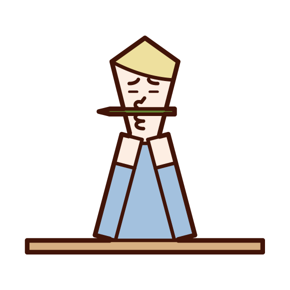 Illustration of a person (male) who thinks