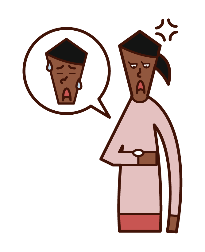 Illustration of a woman who is angry with a person who is late