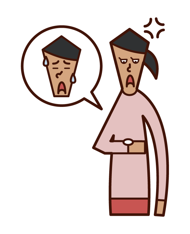 Illustration of a woman who is angry with a person who is late