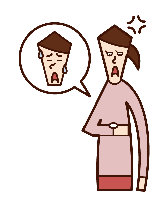 Illustration of a woman who is angry with a person who is late