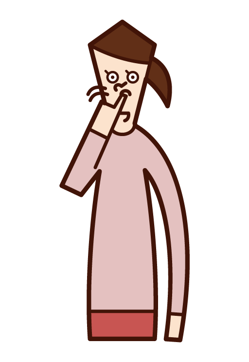 Illustration of a person (female) cheering loudly