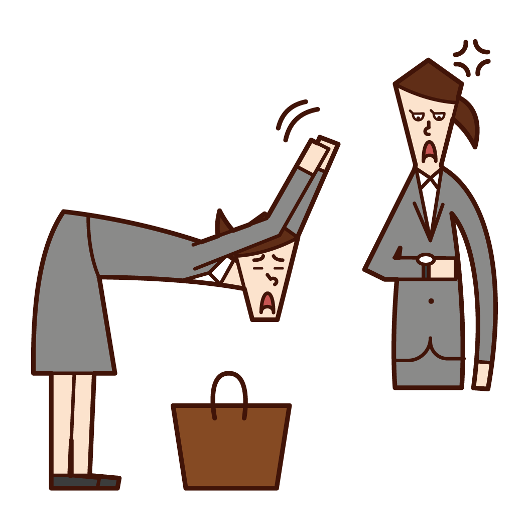 Illustration of a man who is angry with a person who is late