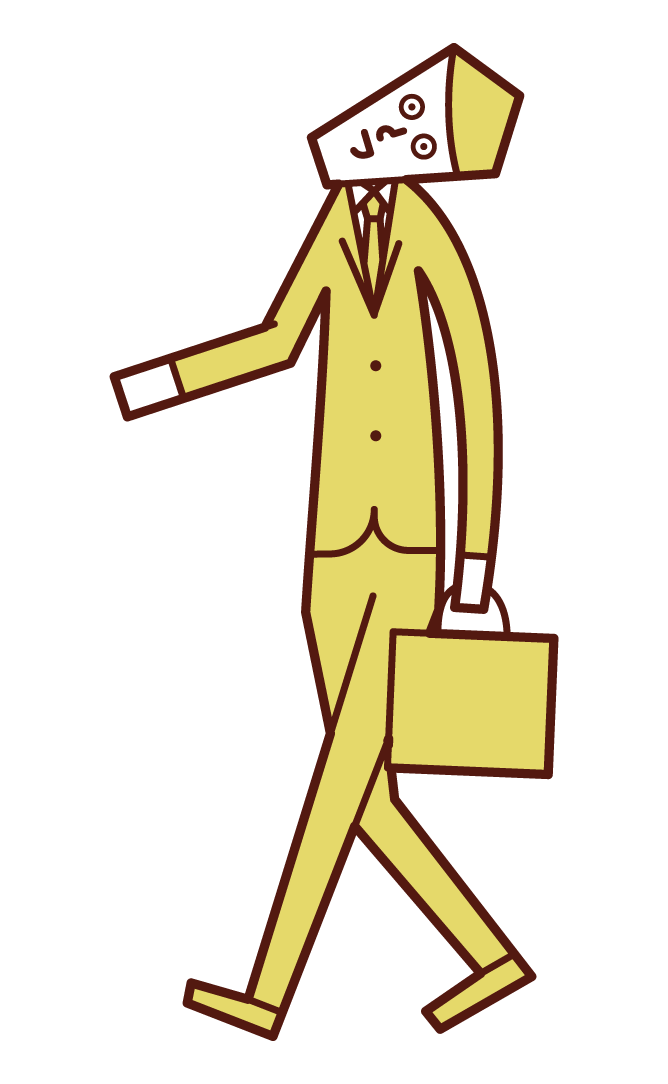 Illustration of a man walking up
