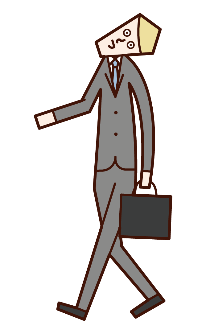 Illustration of a man walking up