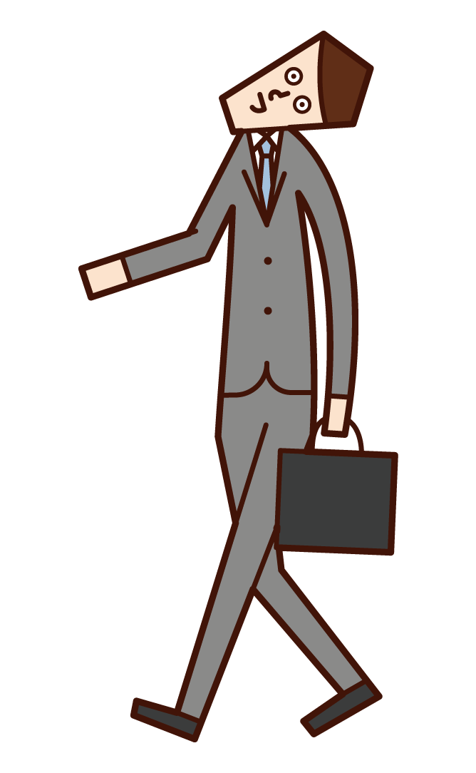 Illustration of a man walking up