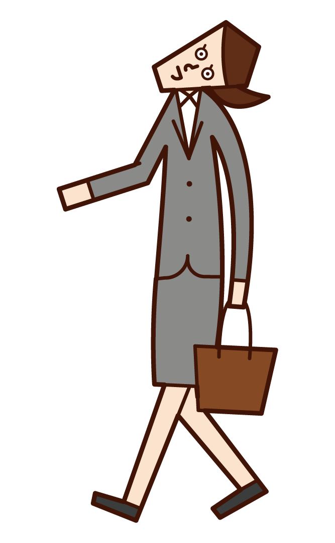 Illustration of a woman walking up