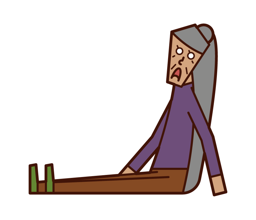 Illustration of a despairing person (grandmother)