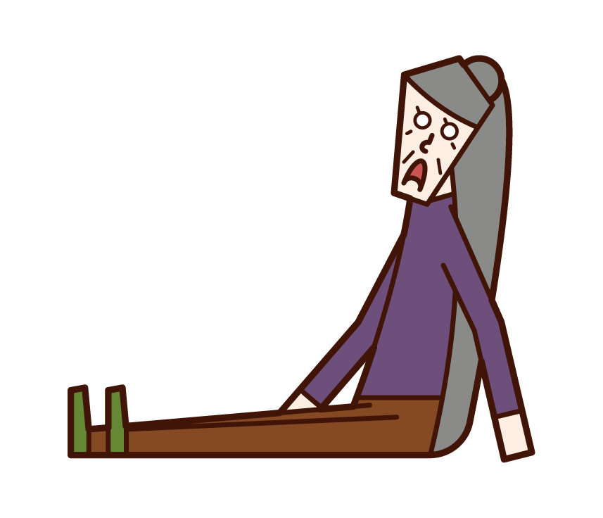 Illustration of a despairing person (grandmother)