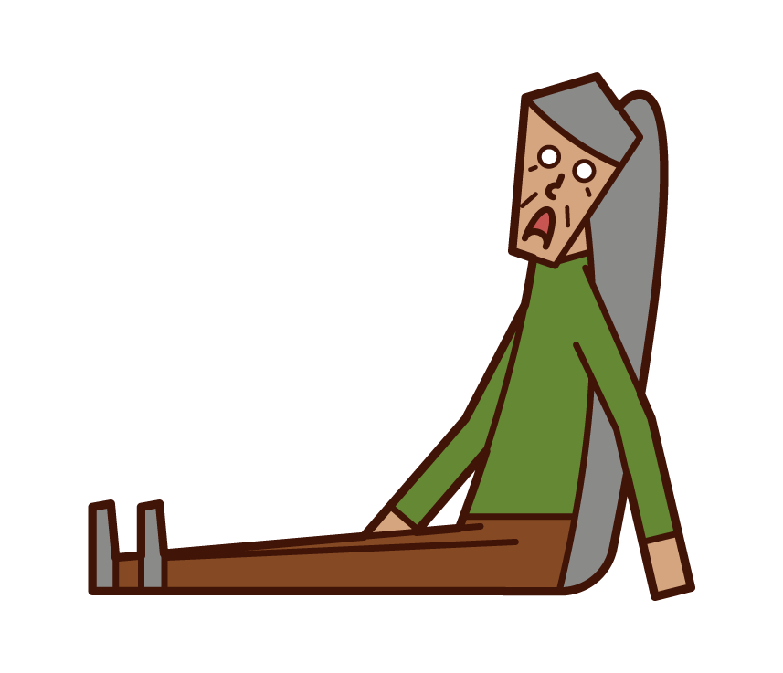 Illustration of a despairing person (old man)