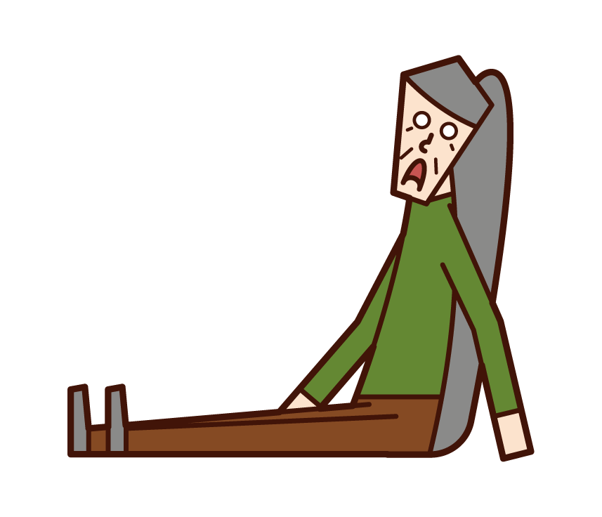 Illustration of a despairing person (old man)