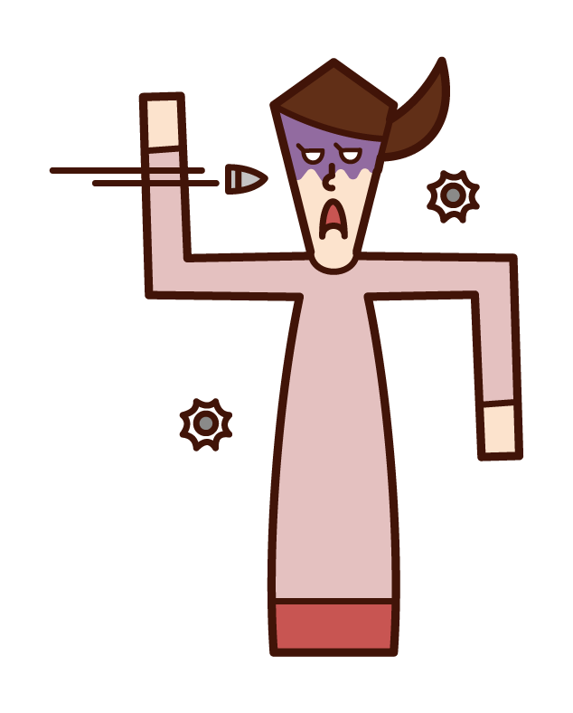 Illustration of a woman avoiding bullets