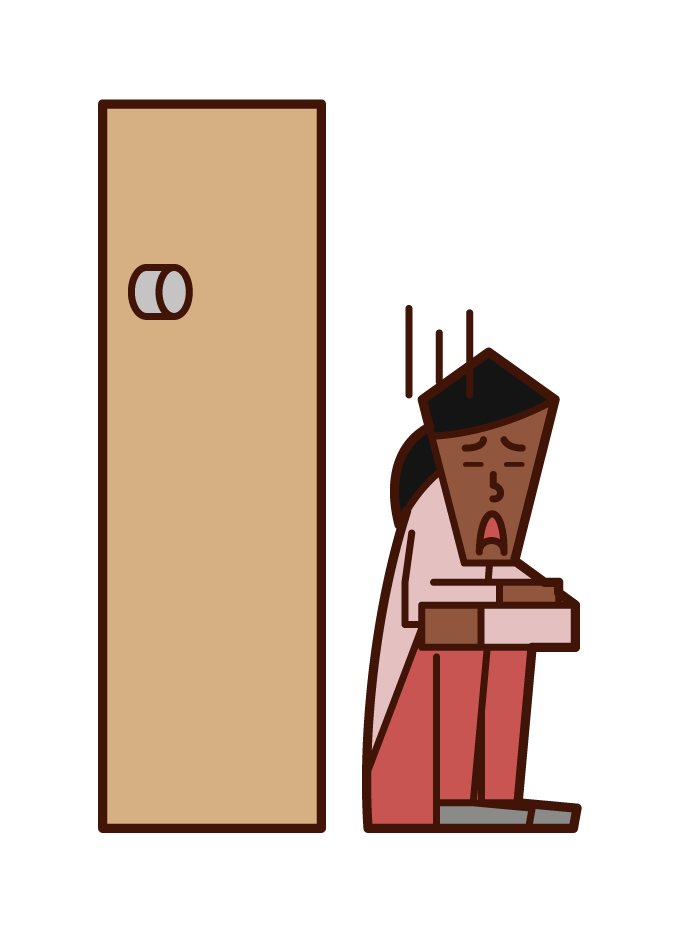 Illustration of a woman who lost the key