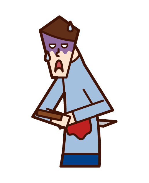 Illustration of a man who cuts off