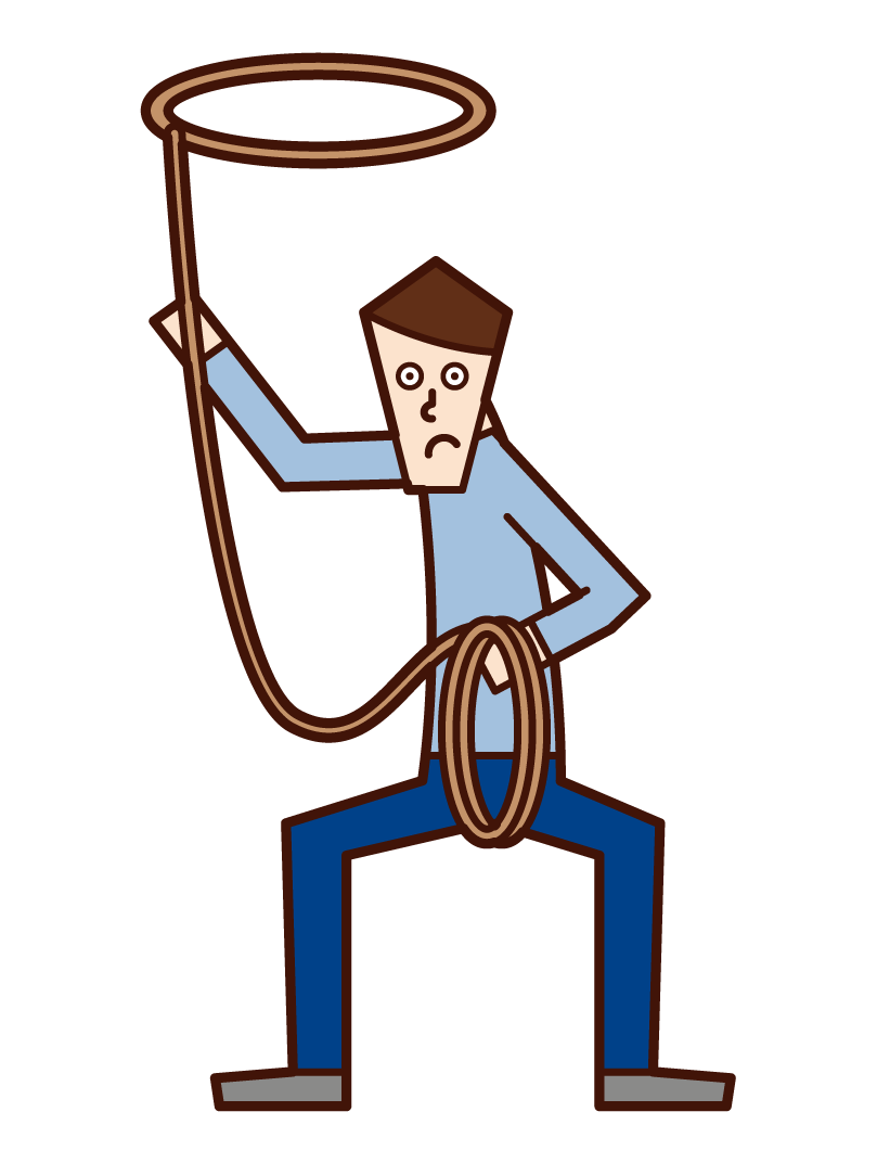 Illustration of a man throwing a rope