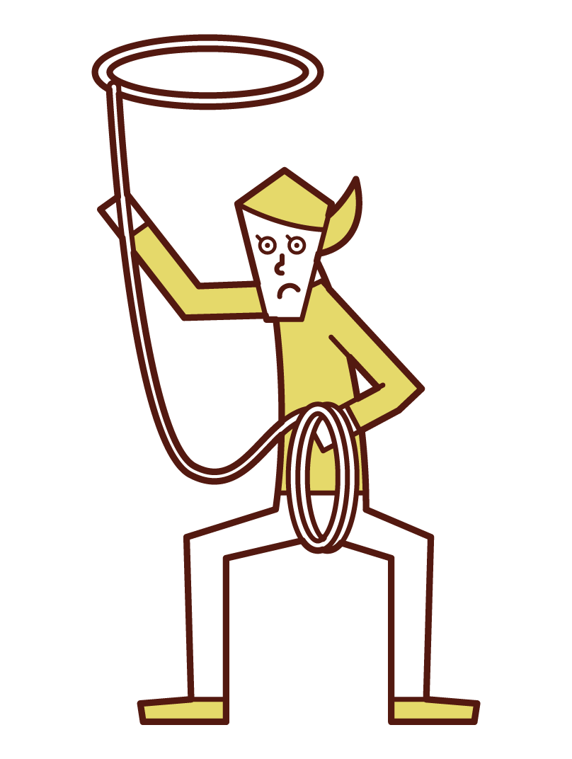 Illustration of a woman throwing a rope