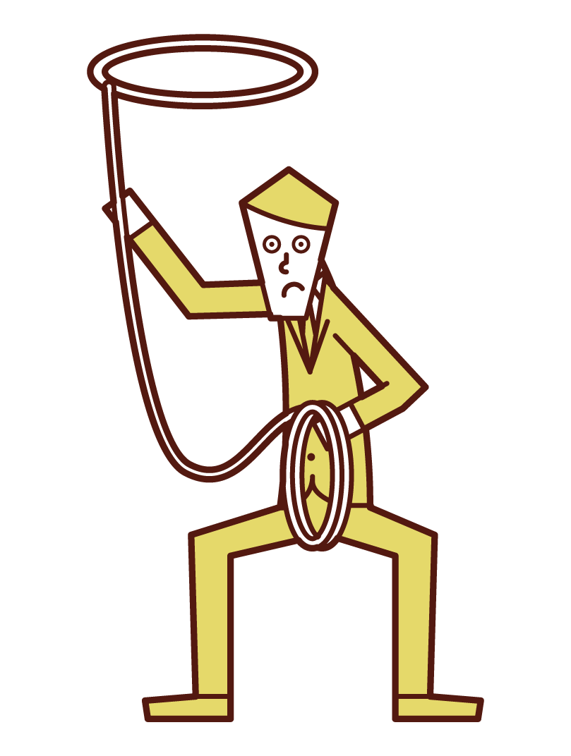 Illustration of a man throwing a rope