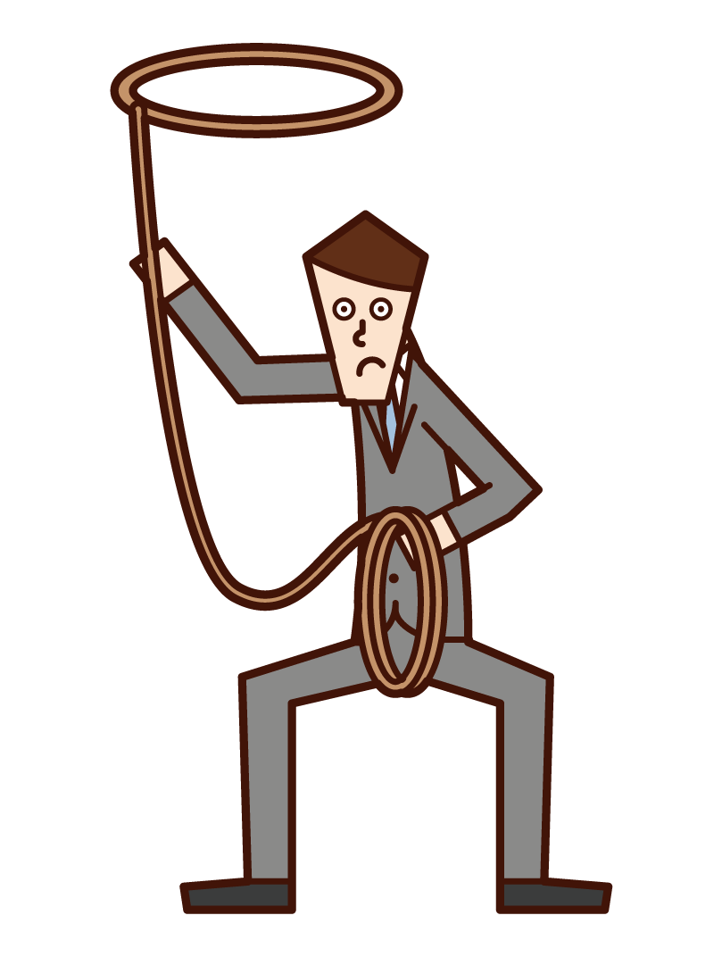 Illustration of a man throwing a rope