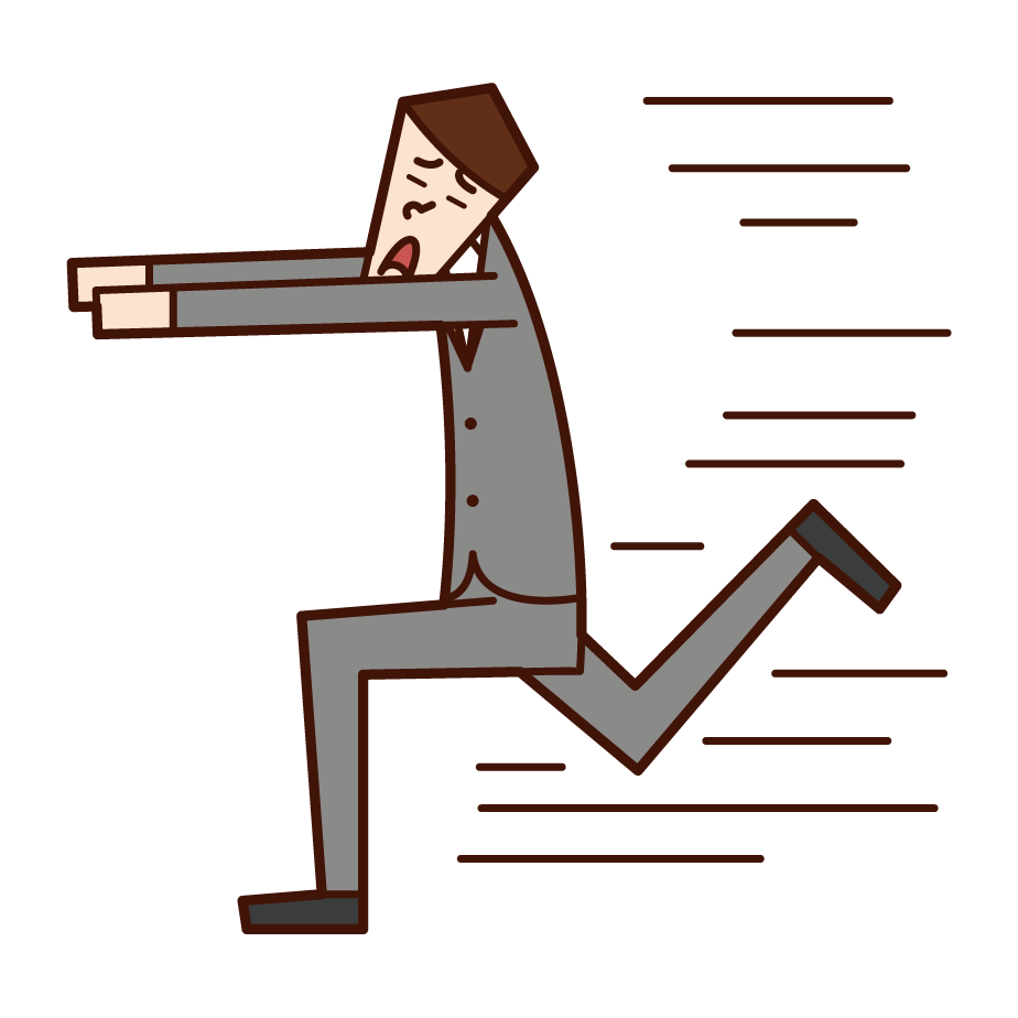 Illustration of a man running away