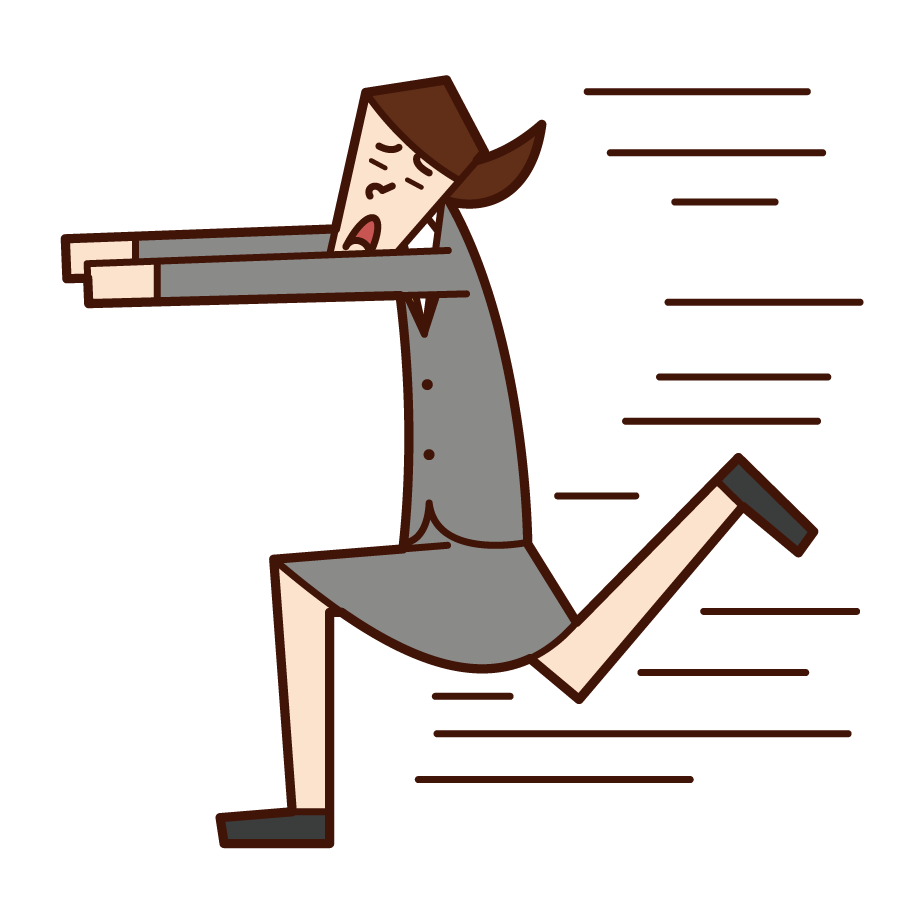 Illustration of a woman who runs away