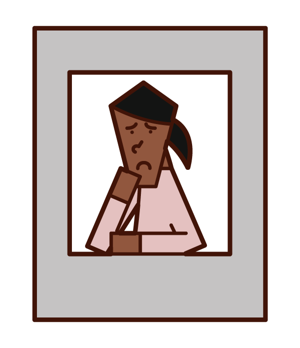 Illustration of a person (woman) who indulges in thought