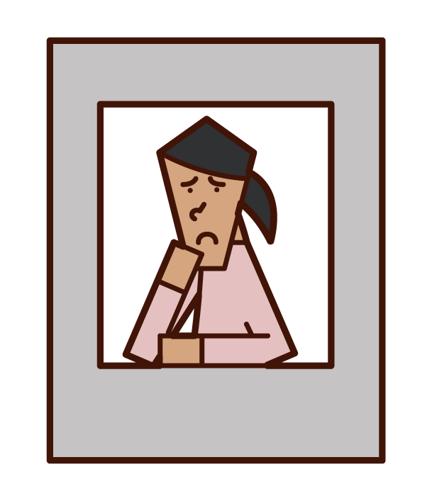 Illustration of a person (woman) who indulges in thought