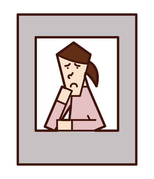 Illustration of a person (woman) who indulges in thought