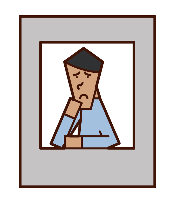 Illustration of a man who is indulging in thought