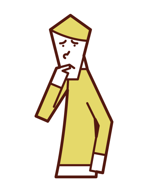 Illustration of a man holding a finger