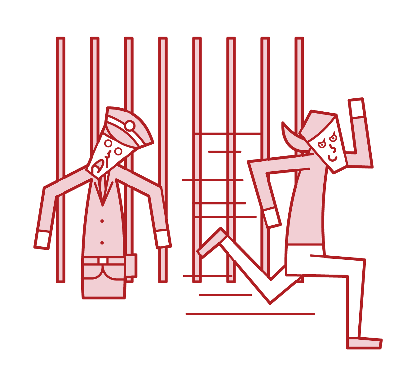 越獄罪犯和囚犯（女性）的插圖