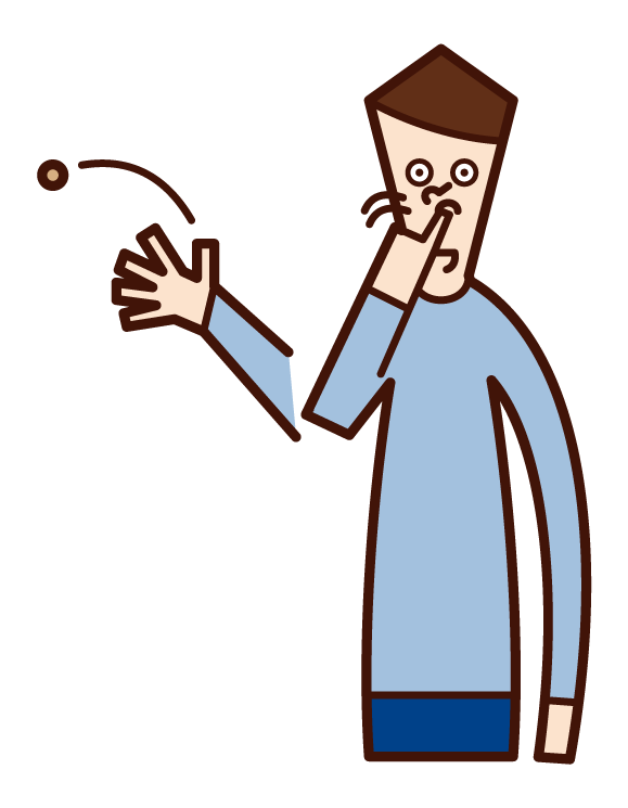 Illustration of a person (male) who calls out