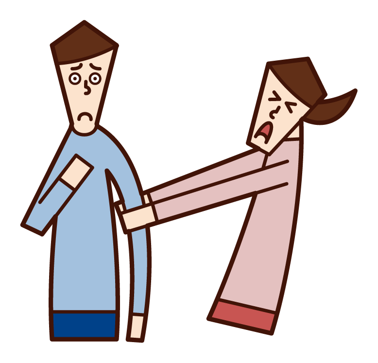 Illustration of a man (male) who makes a mistake