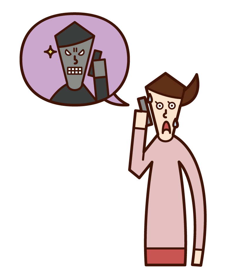 이마에 손등검이 있는 한 남자(여자)의 삽화.