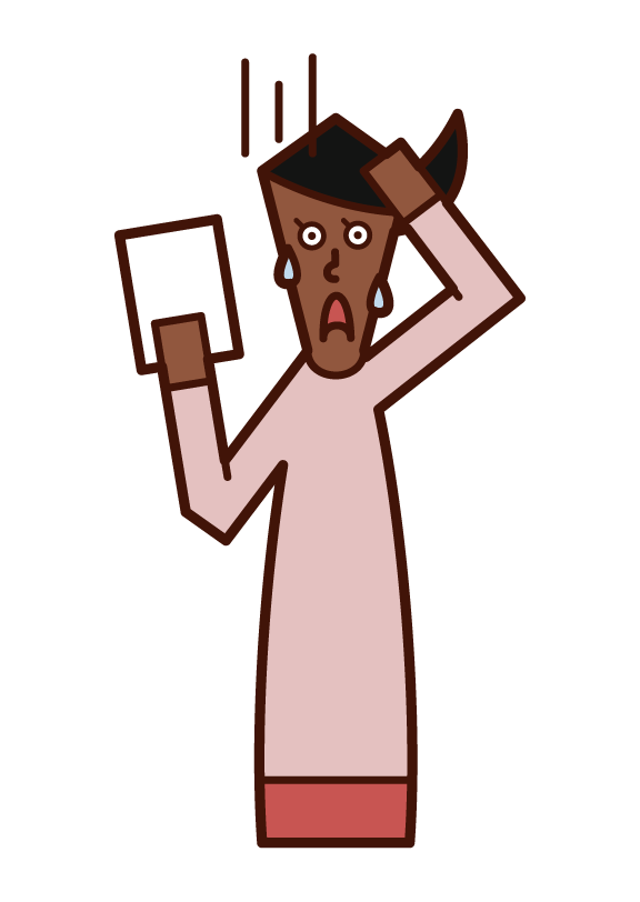 Illustration of a woman who is surprised to see the documents