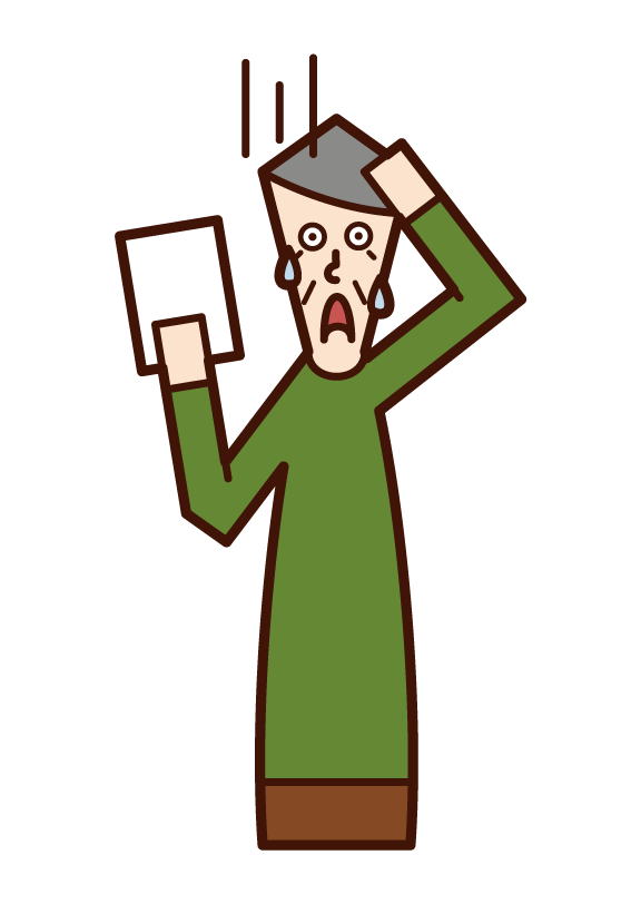 Illustration of a woman who is surprised to see the documents