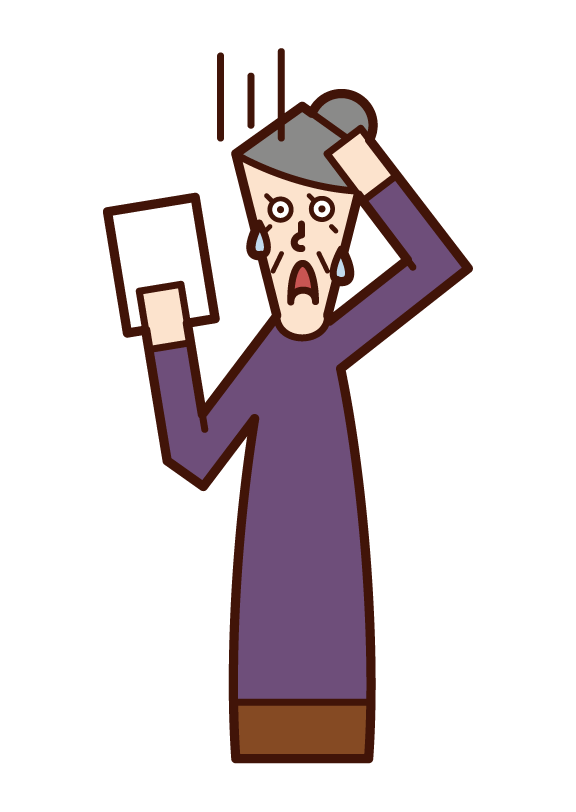 Illustration of a man who is surprised to see the documents