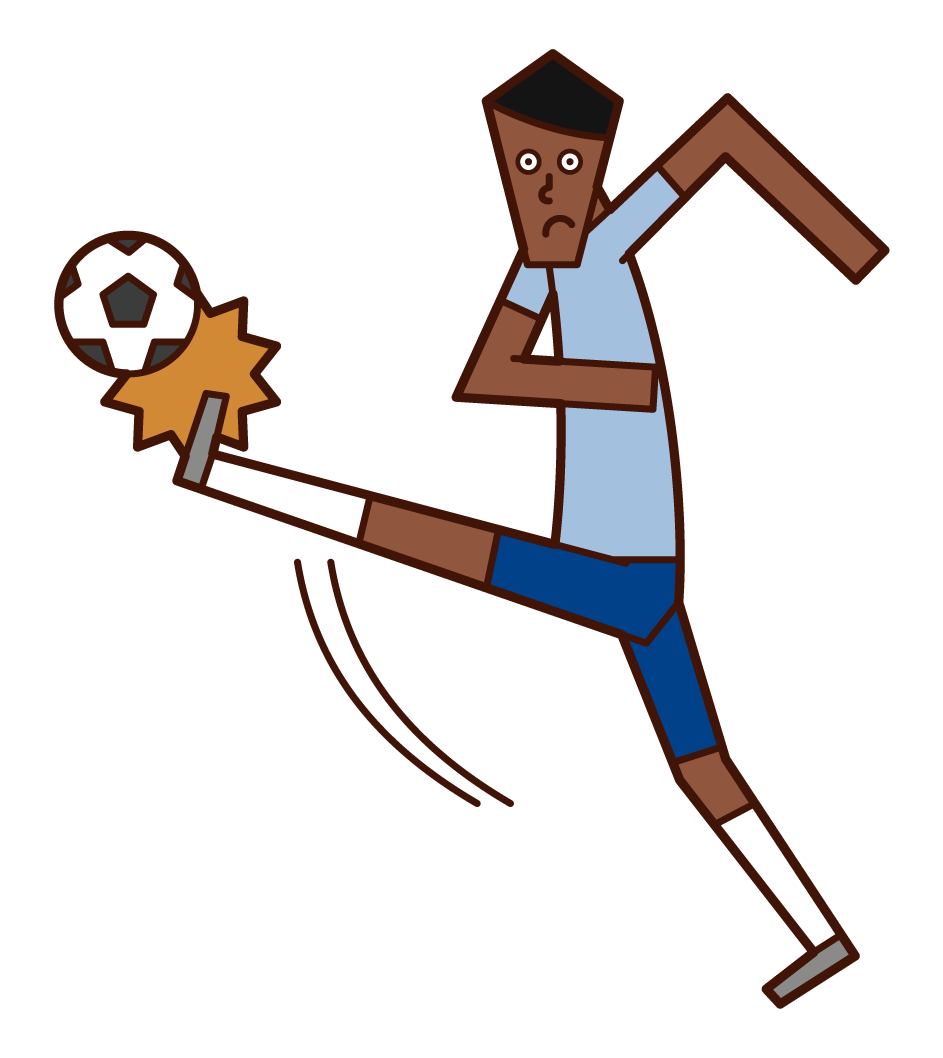 Illustration of a man kicking a soccer ball