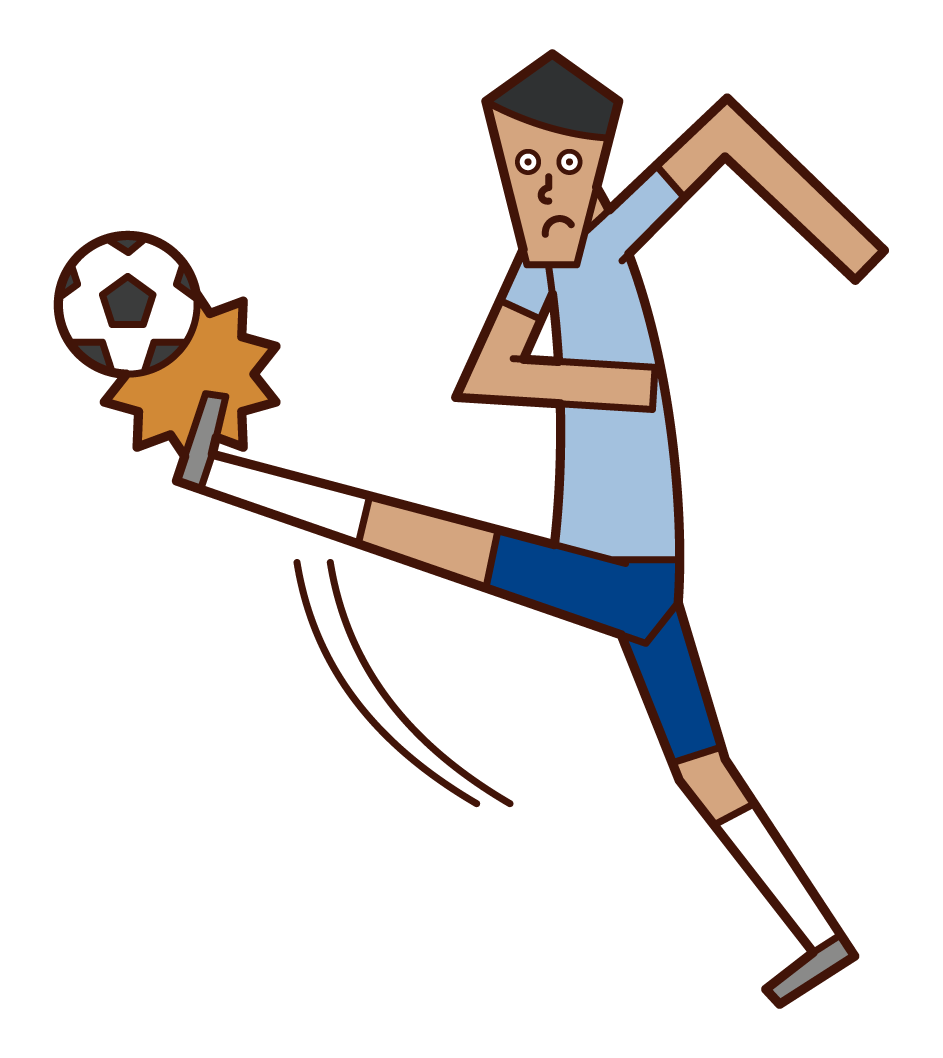 踢足球的人（男性）的插圖