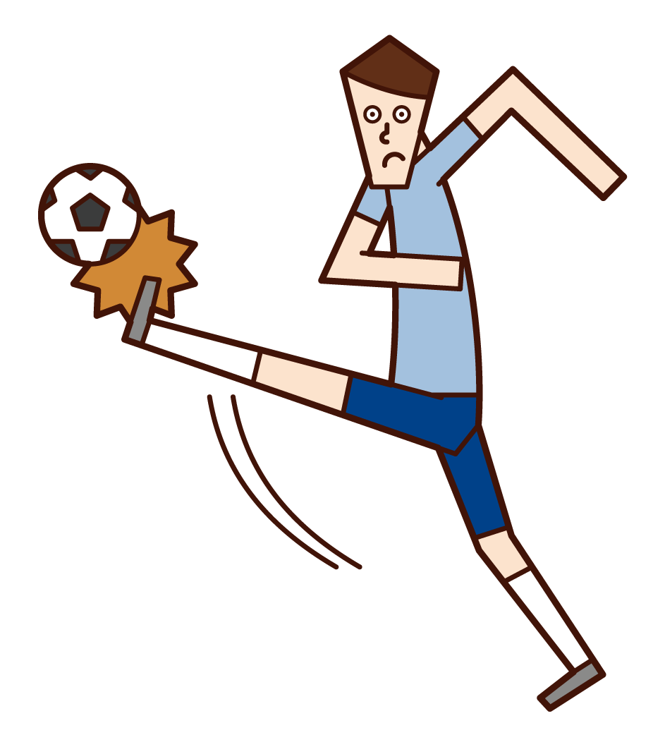 Illustration of a man kicking a soccer ball