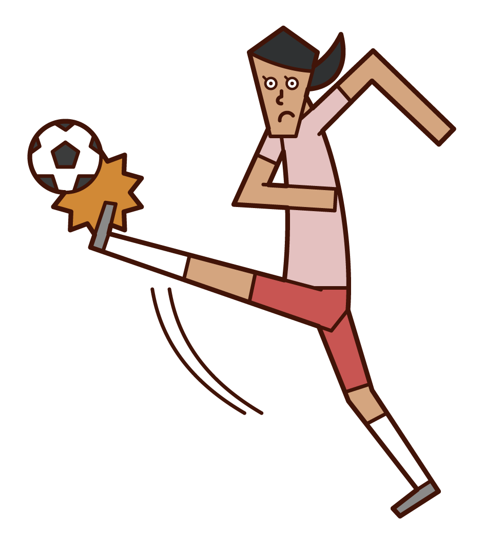 축구를 하는 사람(여성)의 그림입니다
