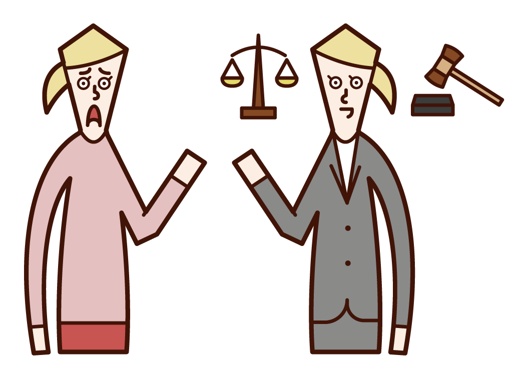 律師（女性）的插圖，諮詢