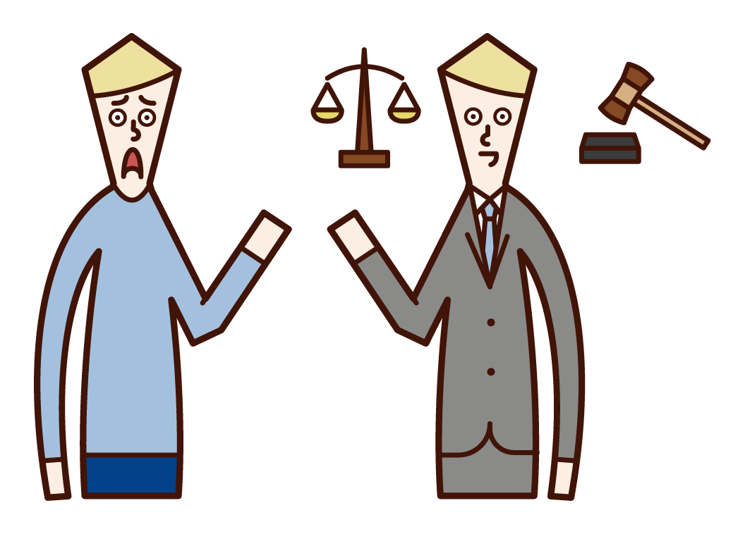律師（男性）的插圖，誰採取諮詢