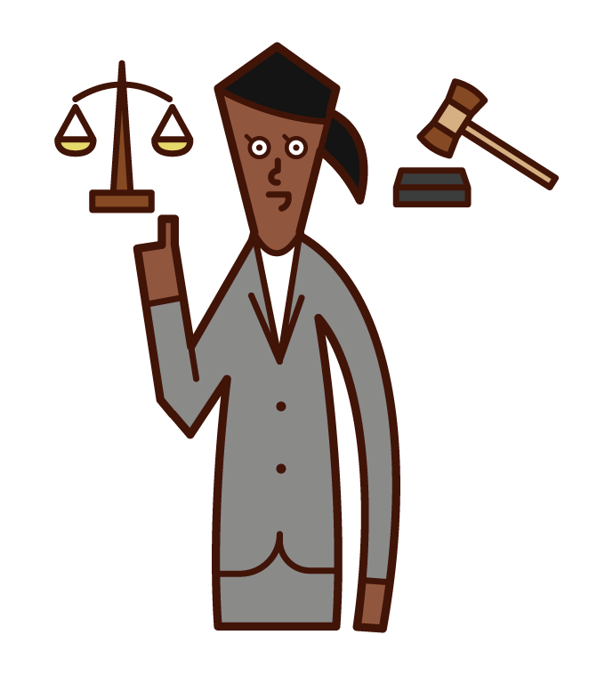 律師（女性）辯護的插圖