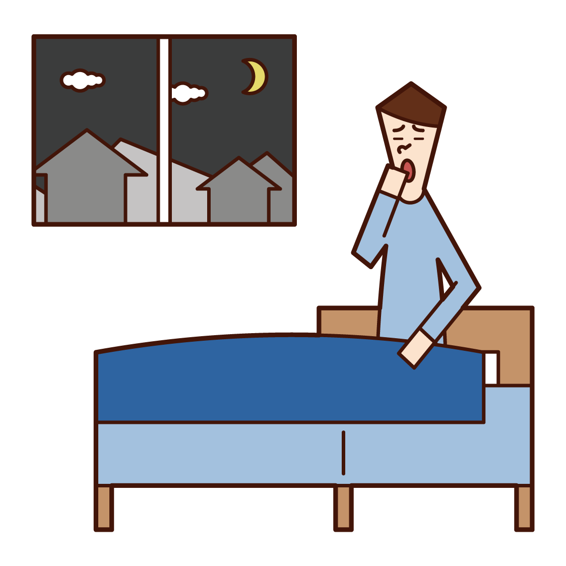 Illustration of a man getting up